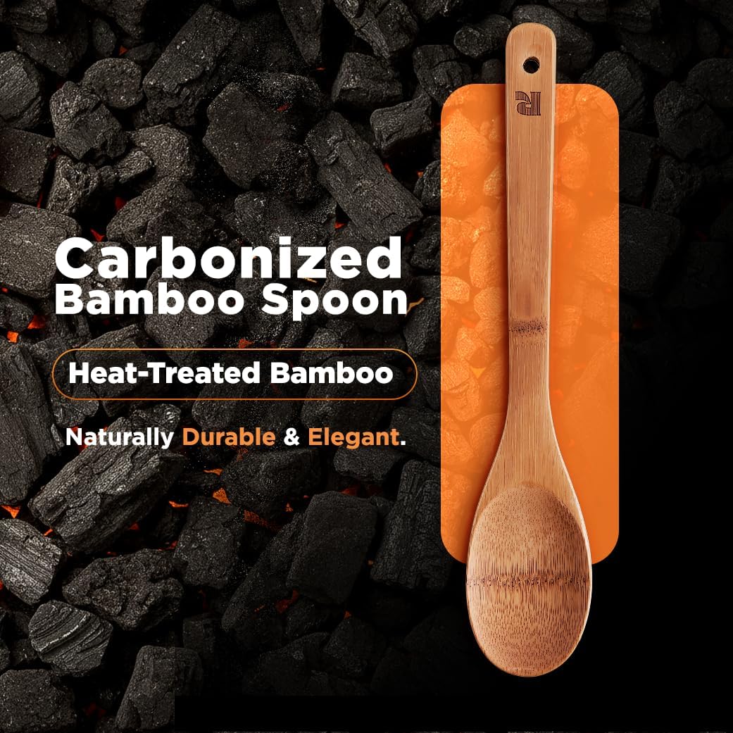 Carbonized Bamboo Spatula Set, Wood & Bamboo Cooking Spatulas