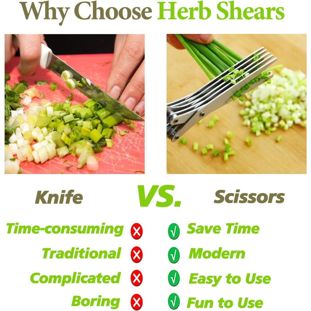 Stainless Steel Multi-Layer Kitchen Scissors for Chopping Chives